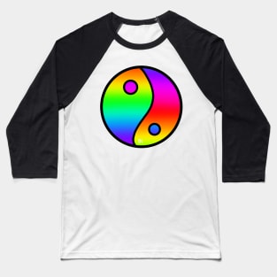 Rainbow Yin-Yang 1 Baseball T-Shirt